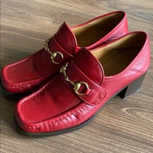 Gucci Vegas Mid heel loafer.